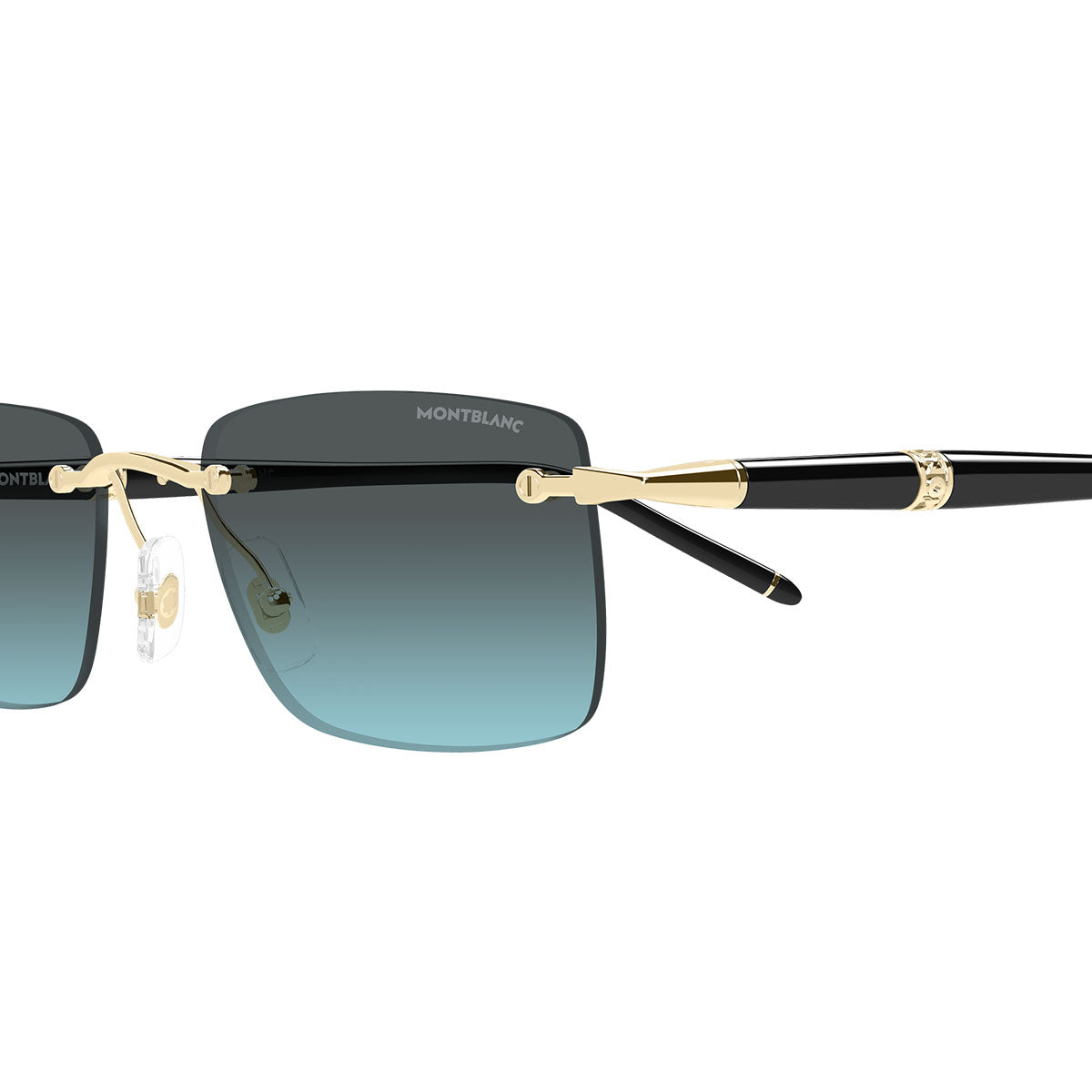Montblanc Occhiali da Sole MB0344S 010 Oro/Blu Sfumato Uomo
