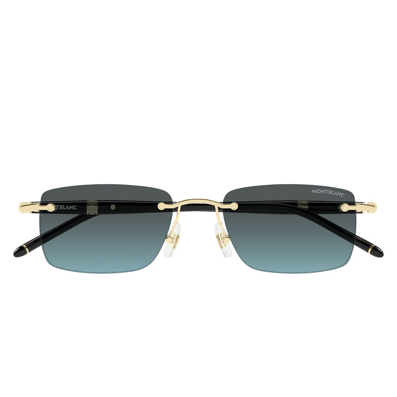 Montblanc Occhiali da Sole MB0344S 010 Oro/Blu Sfumato Uomo