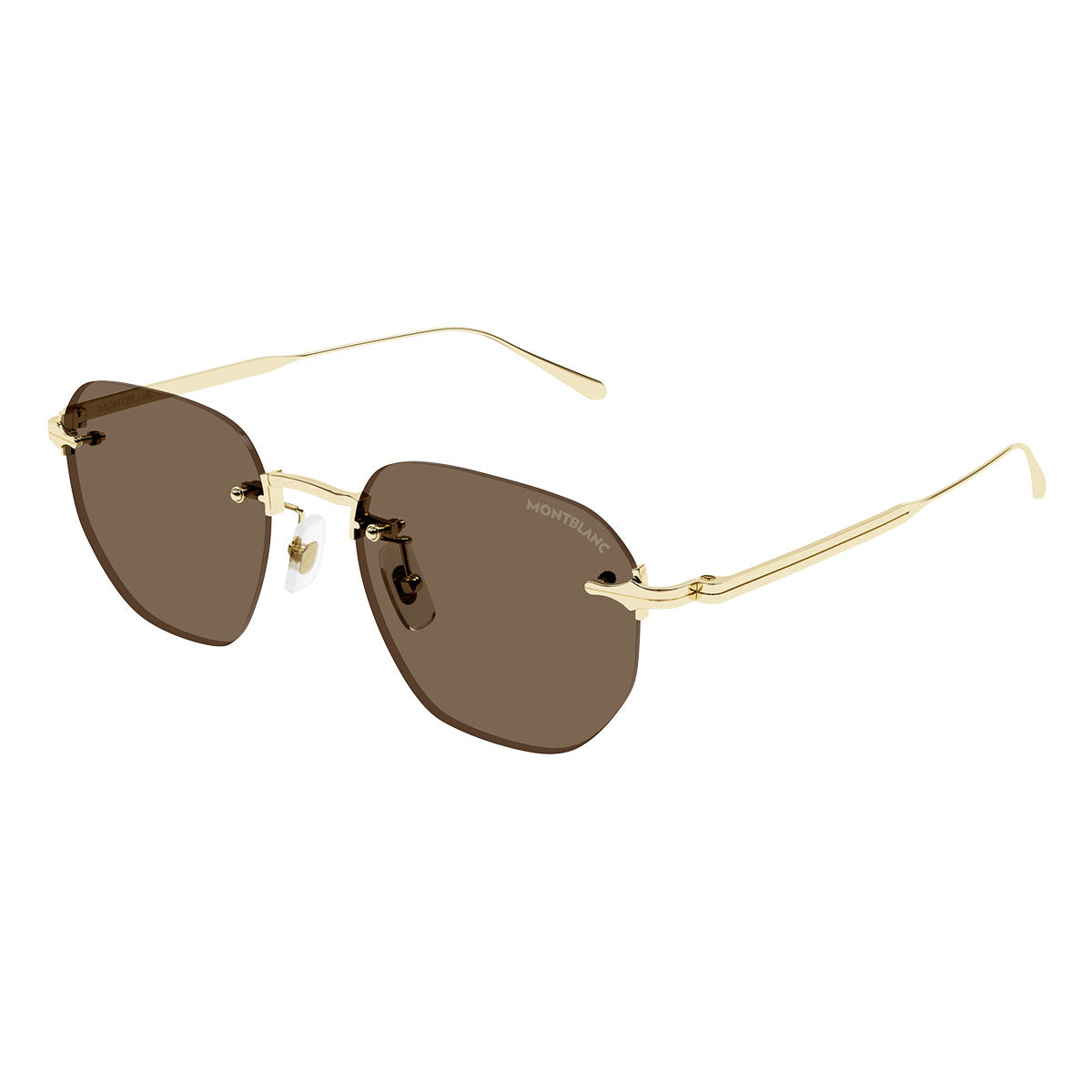 Montblanc Occhiali da Sole MB0405S 002 Oro/Marrone Uomo 2