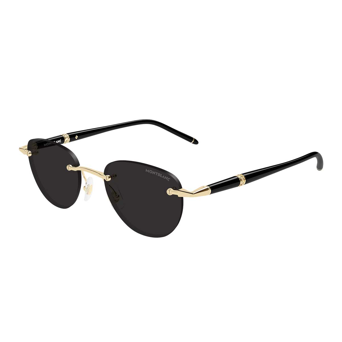 Montblanc Occhiali da Sole MB0412S 005 OroNero/Grigio Uomo 2