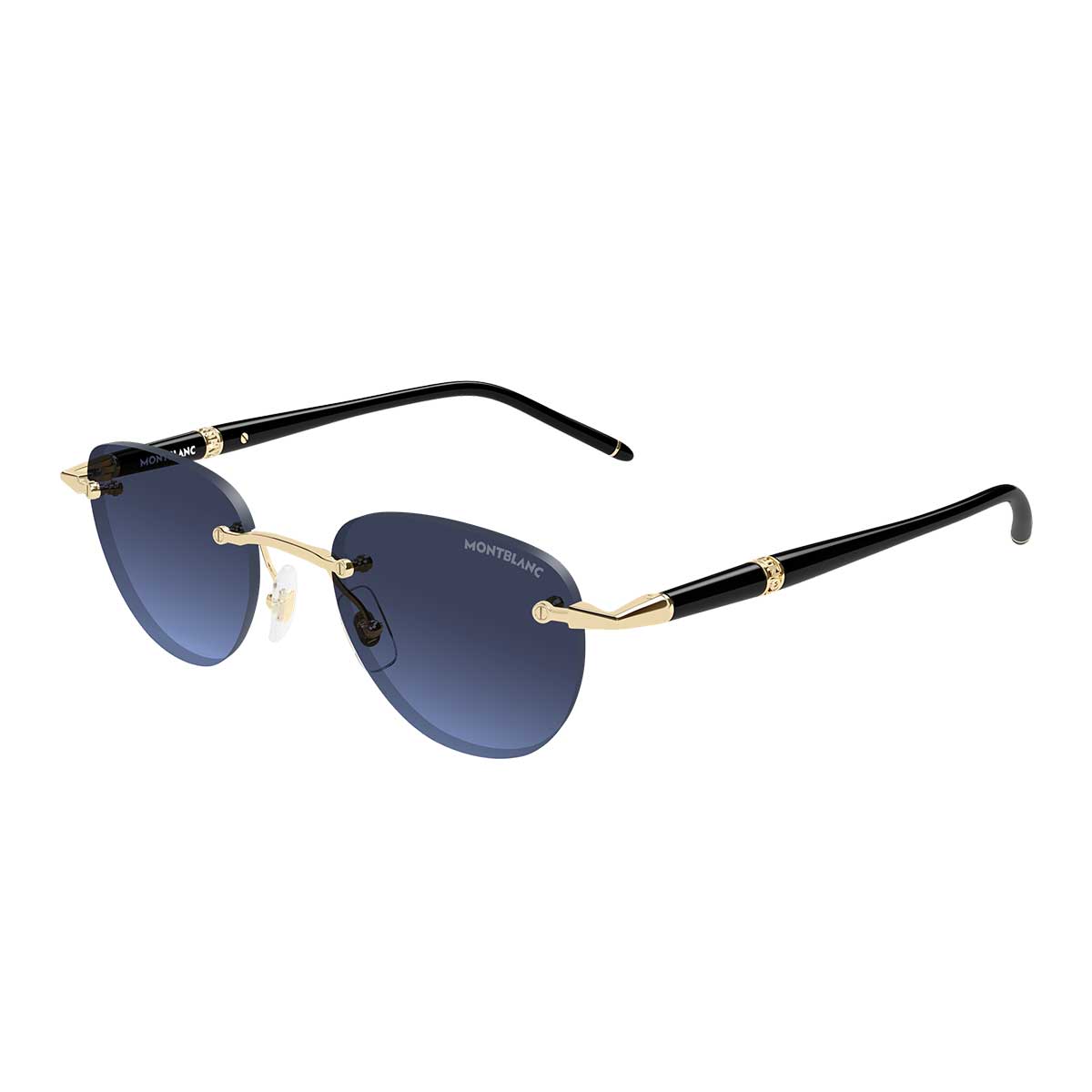 Montblanc Occhiali da Sole MB0412S 006 OroNero/Blu Uomo 2