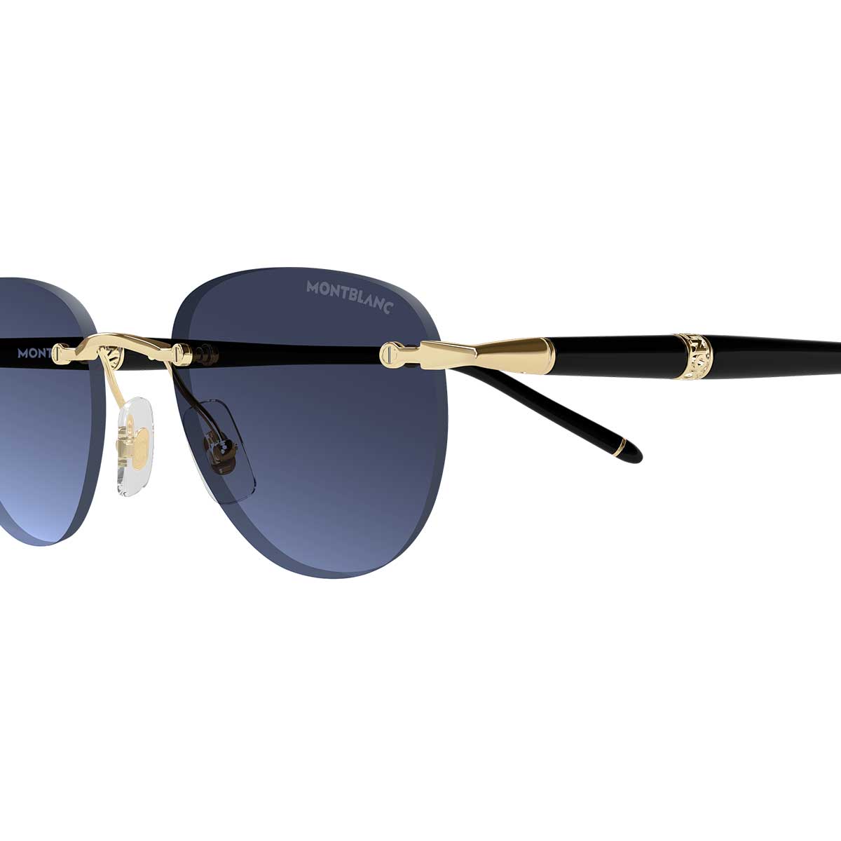 Montblanc Occhiali da Sole MB0412S 006 OroNero/Blu Uomo 3