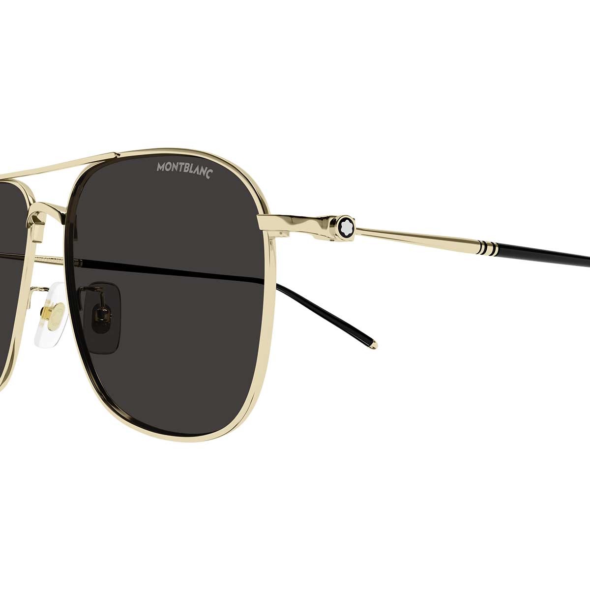 Montblanc Occhiali da Sole MB0417SA 001 Oro/Grigio Uomo 3