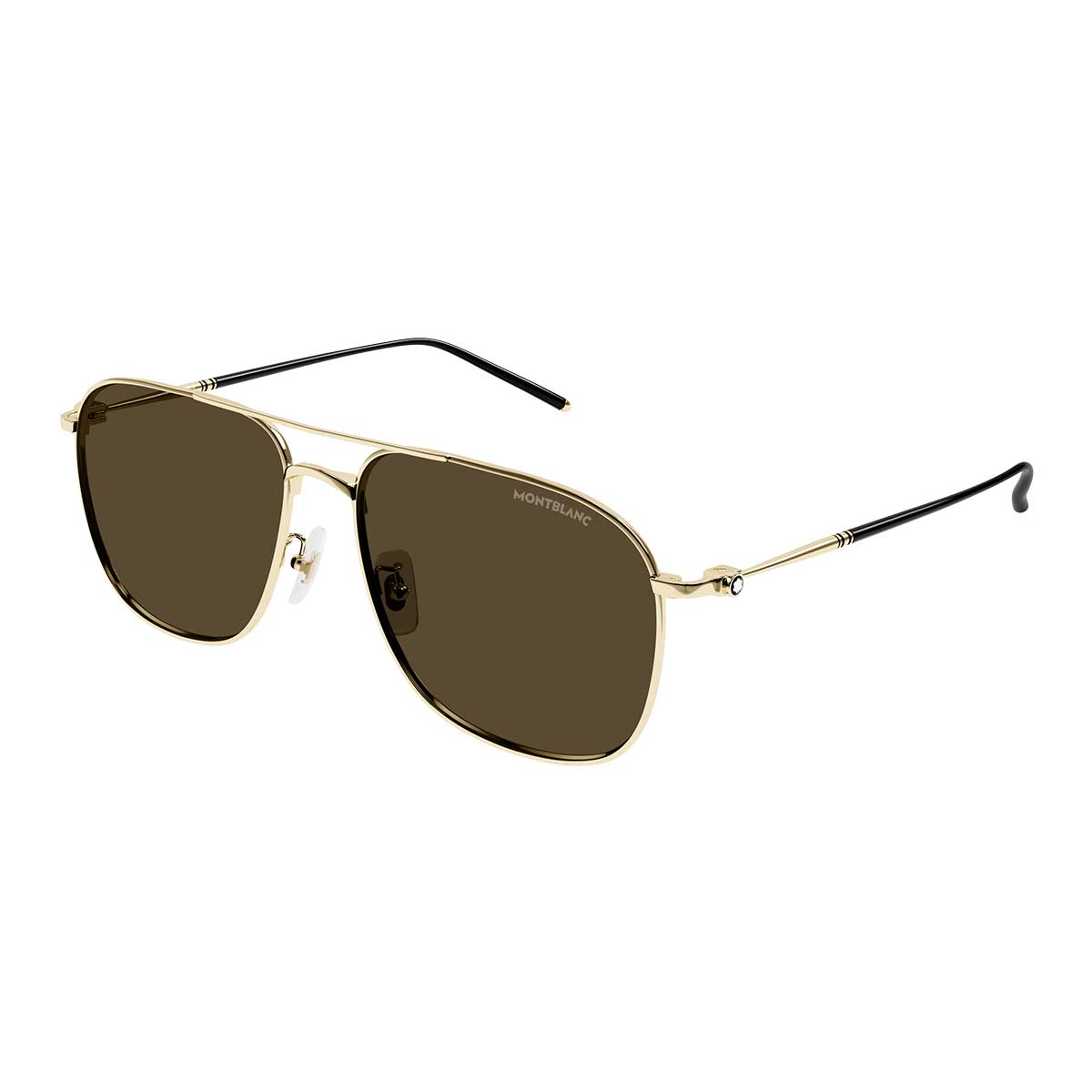 Montblanc Occhiali da Sole MB0417SA 003 Oro/Marrone Uomo 2