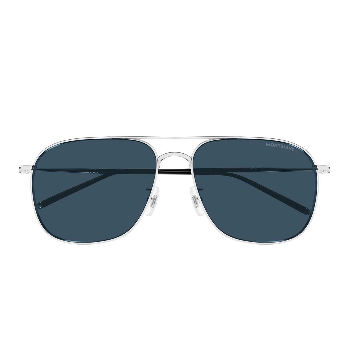 Montblanc Occhiali da Sole MB0417SA 004 Argento/Blu Uomo