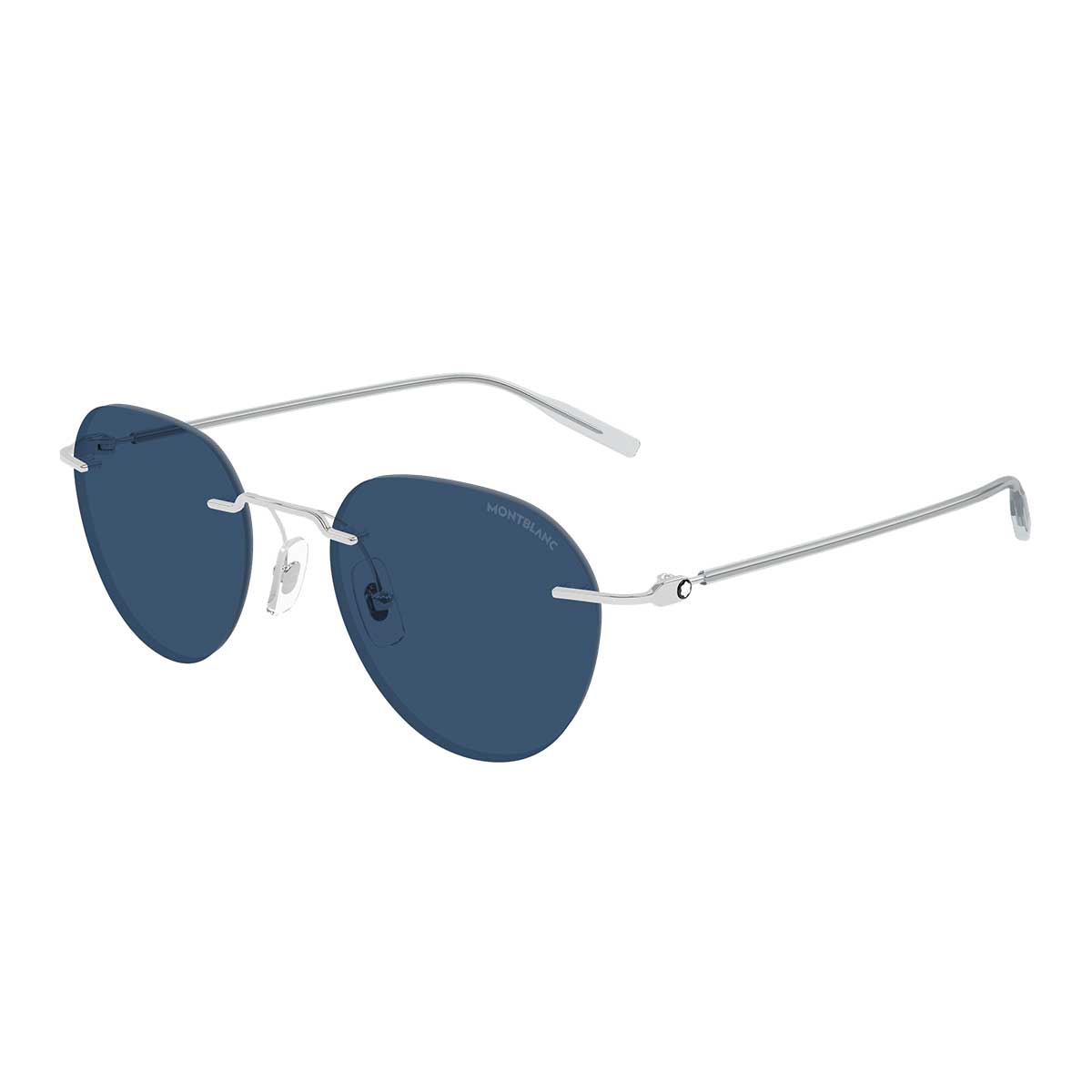 Montblanc Occhiali da Sole MB0428S 004 Argento/Blu Uomo 2