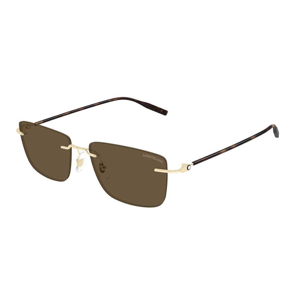 Montblanc Occhiali da Sole MB0429S 005 Oro/Marrone Uomo 2
