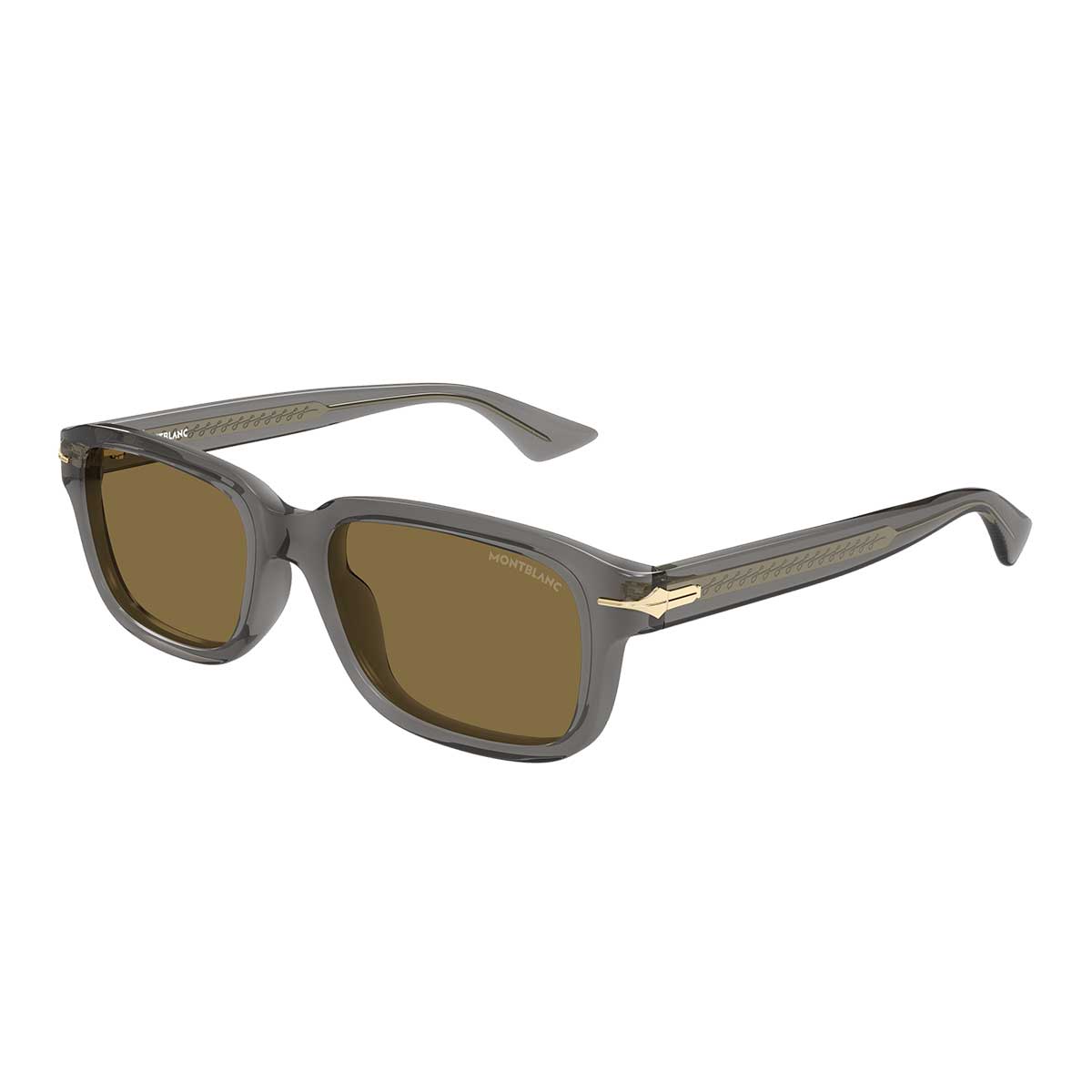 Montblanc Occhiali da Sole MB0436S 003 Grigio/Marrone Uomo 2