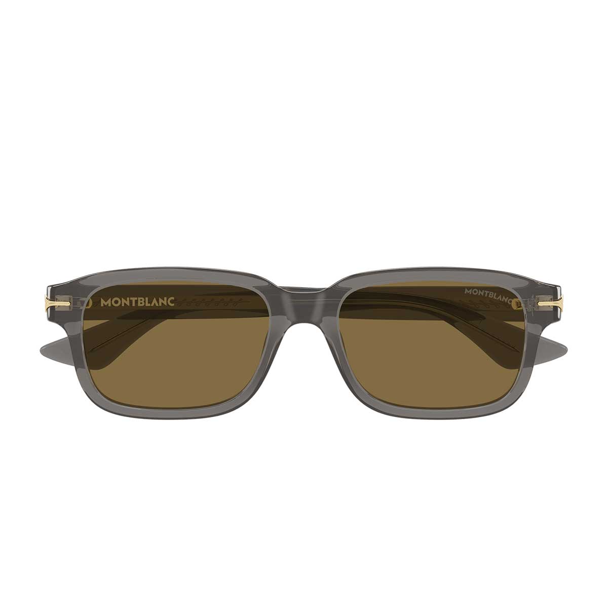 Montblanc Occhiali da Sole MB0436S 003 Grigio/Marrone Uomo
