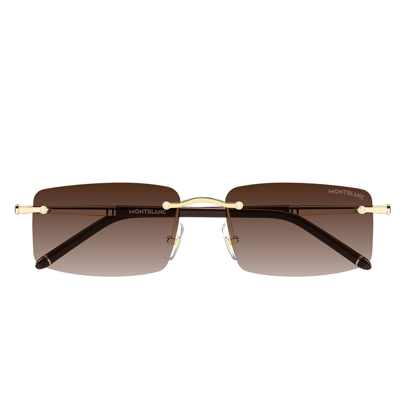 Montblanc Occhiali da Sole MB0443S 008 OroMarrone/Marrone Uomo