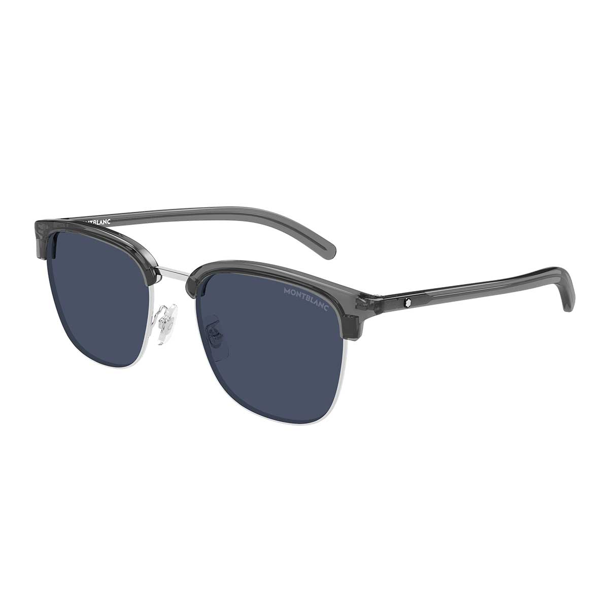 Montblanc Occhiali da Sole MB0488SA 003 ArgentoGrigio/Blu Uomo