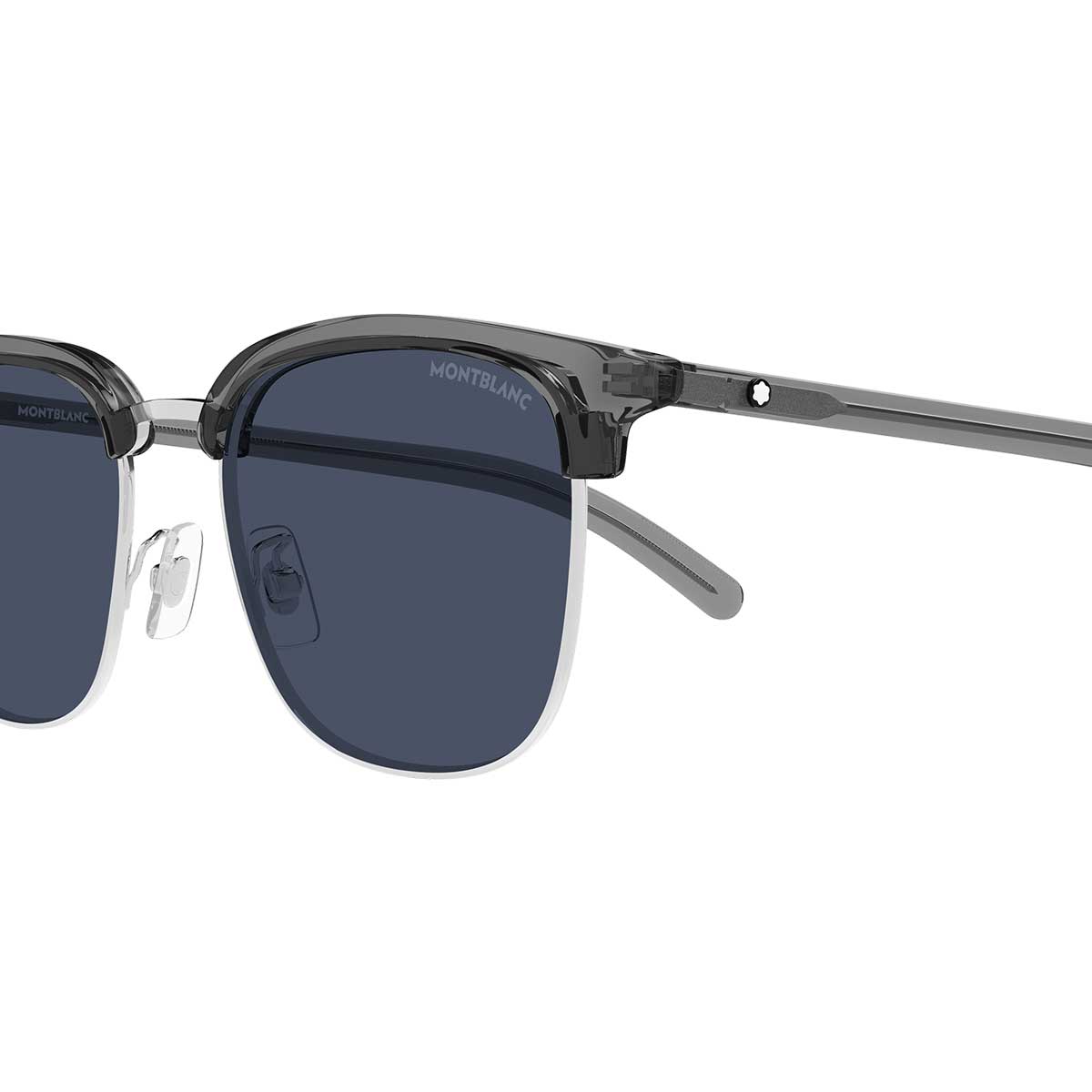 Montblanc Occhiali da Sole MB0488SA 003 ArgentoGrigio/Blu Uomo