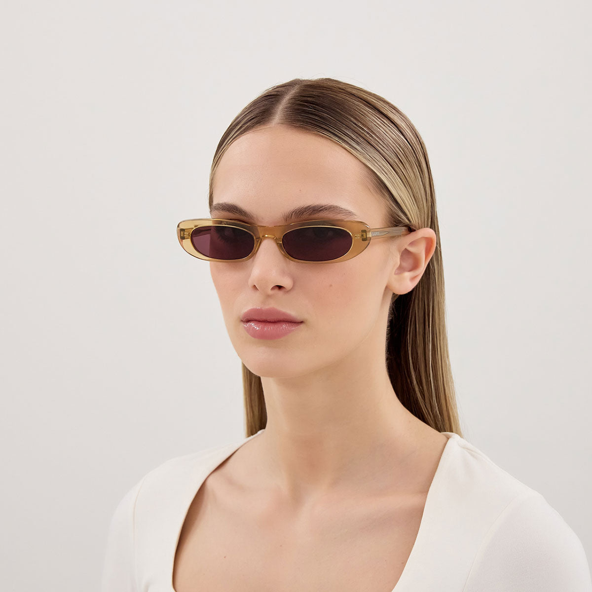 Saint Laurent Occhiali da Sole SL 557 SHADE 007 Giallo/Viola Donna