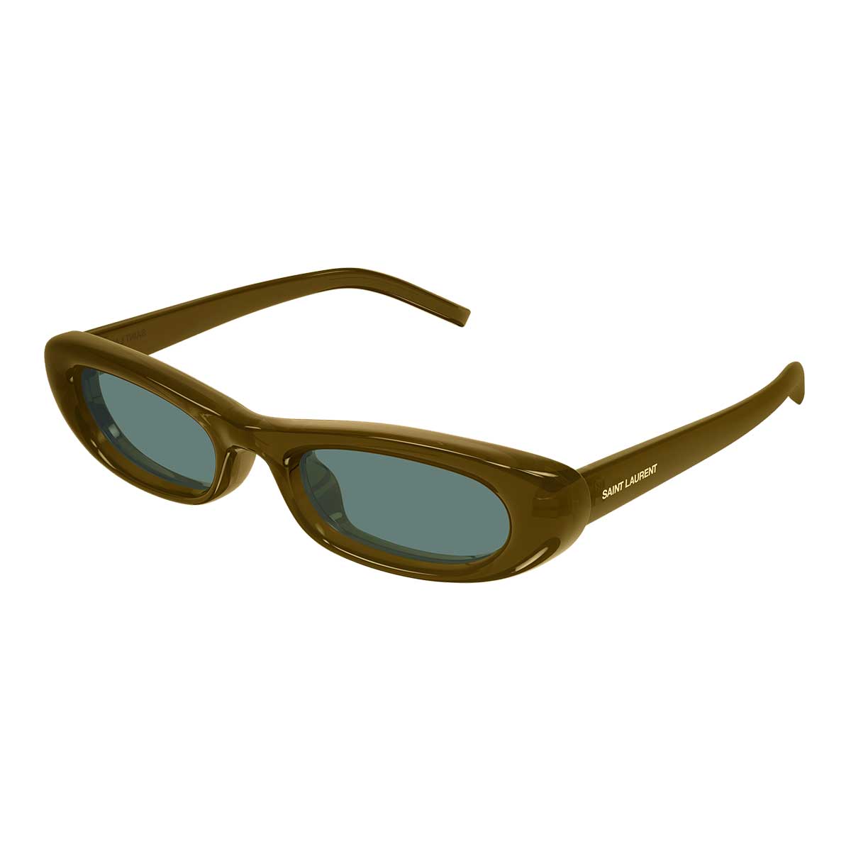 Saint Laurent Occhiali da Sole SL 557 SHADE PLUMP 003 Marrone/Verde Donna 2
