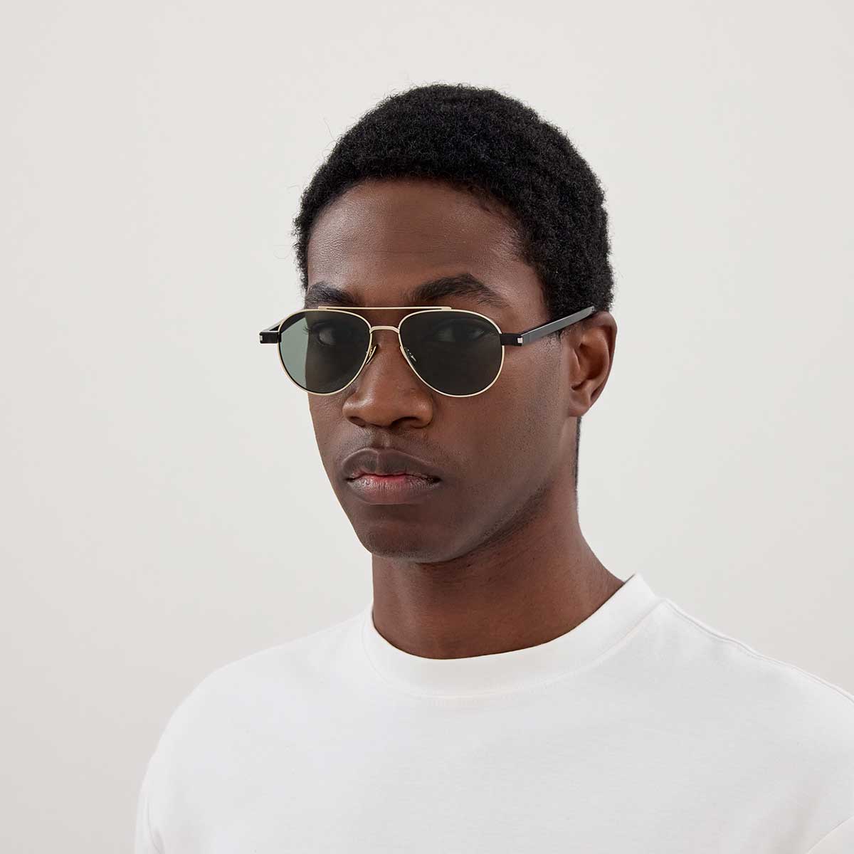 Saint Laurent Occhiali da Sole SL 843 003 OroMarrone/Verde Uomo 4