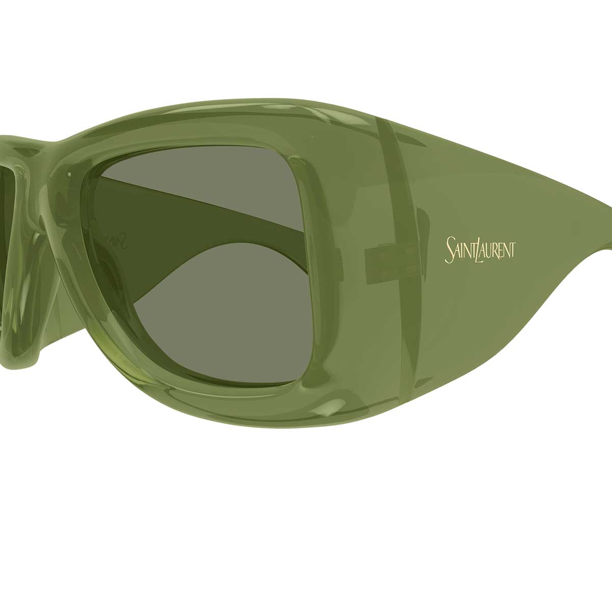Saint Laurent Occhiali da Sole SL 902 HOWL 010 Verde/Verde Donna 3