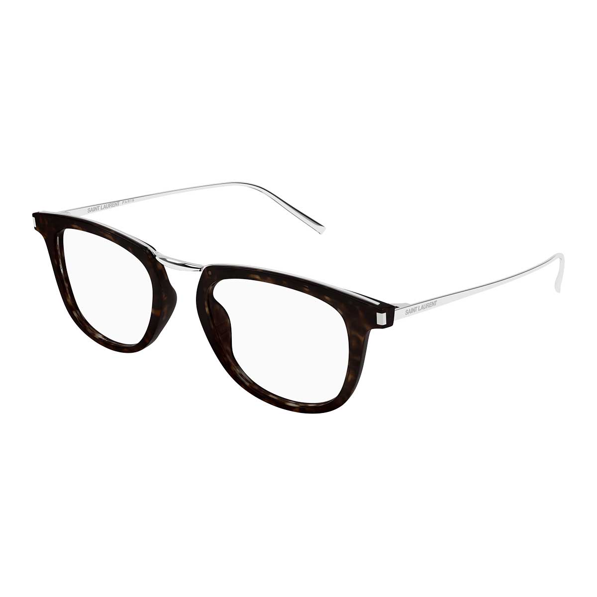 Saint Laurent Occhiali da Vista SL 753 OPT 002 MarroneArgento/Trasparente Uomo