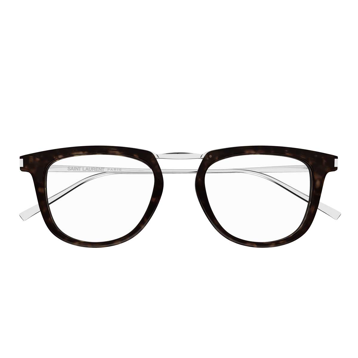 Saint Laurent Occhiali da Vista SL 753 OPT 002 MarroneArgento/Trasparente Uomo