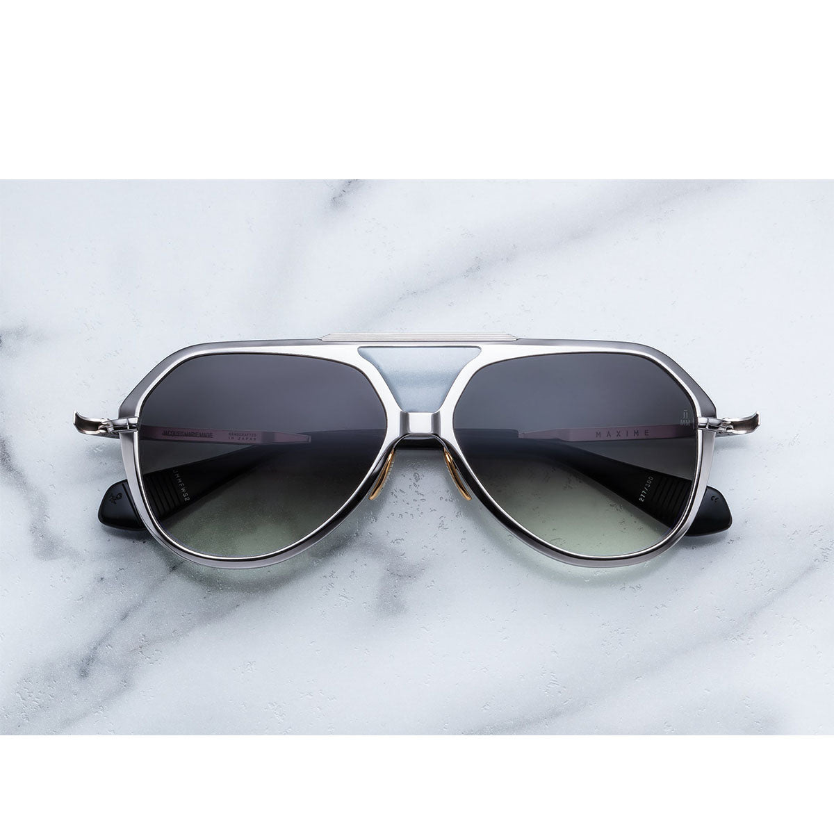 Jacque Marie Mage Occhiali da Sole Maxime Harlem Argento/Verde Unisex 58 14 148