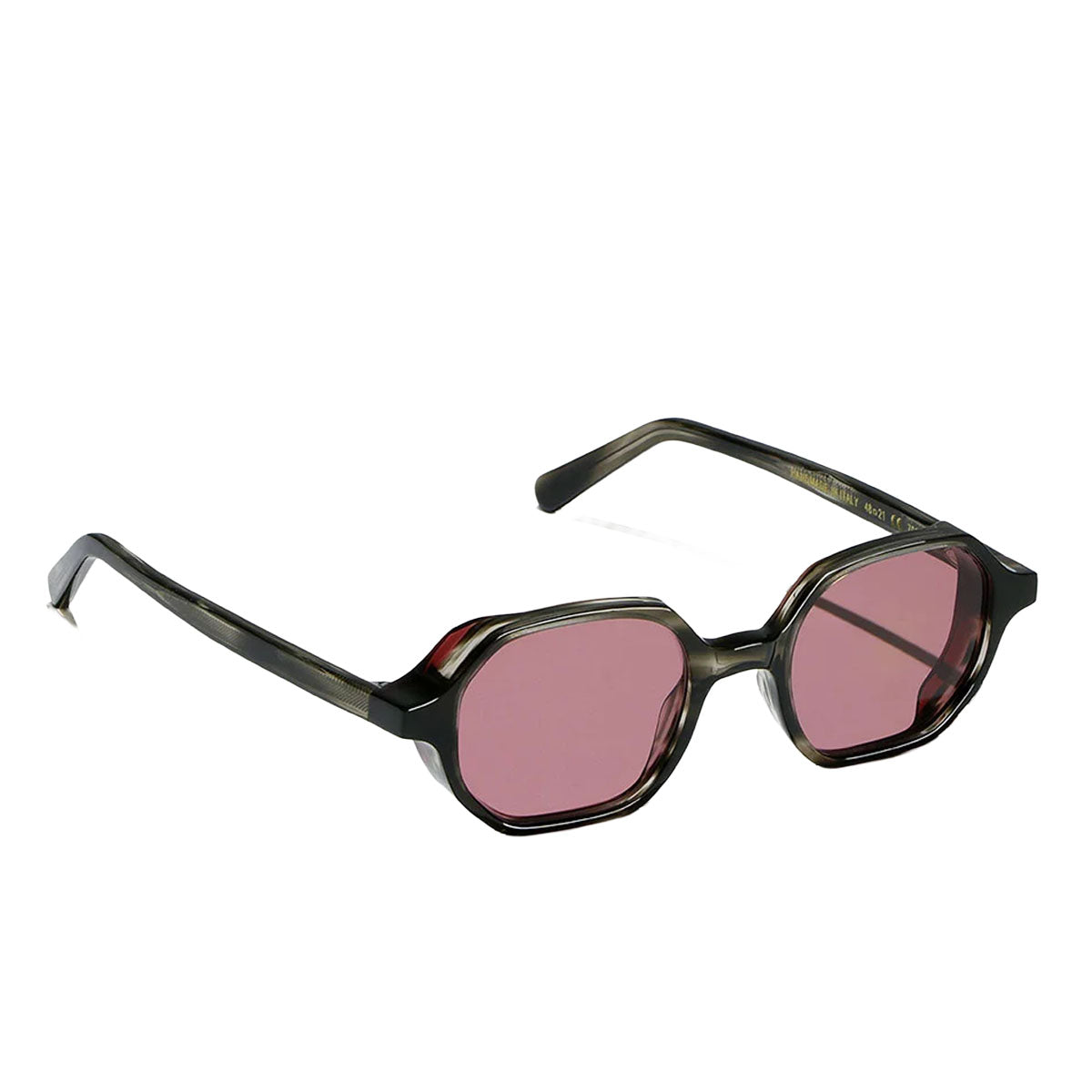 Occhiali da Sole L.G.R. Zanzibar Carnet De Voyage Havana Once Nero/Burgundy Unisex