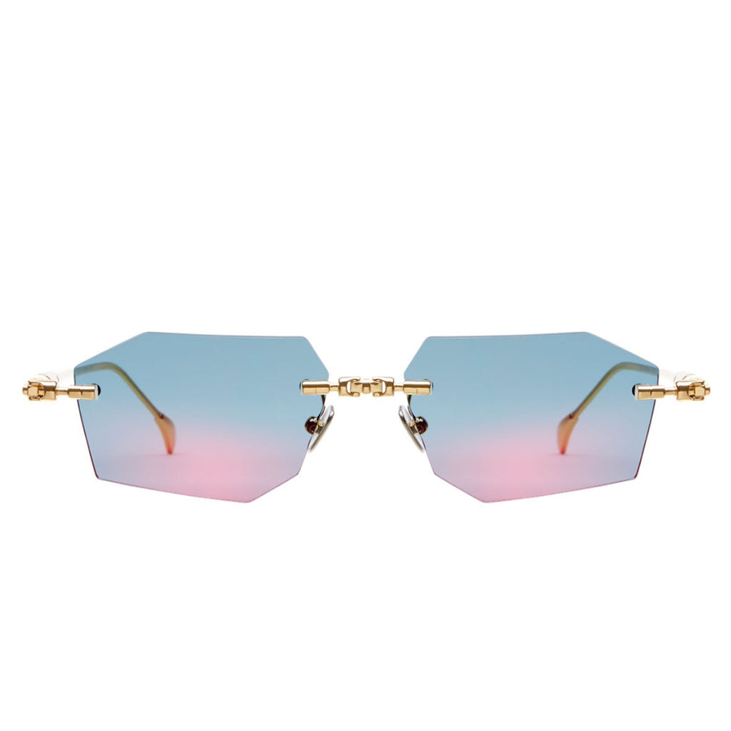 Kuboraum Occhiali da Sole H63 GD Oro/Blu Unisex 57 16 140