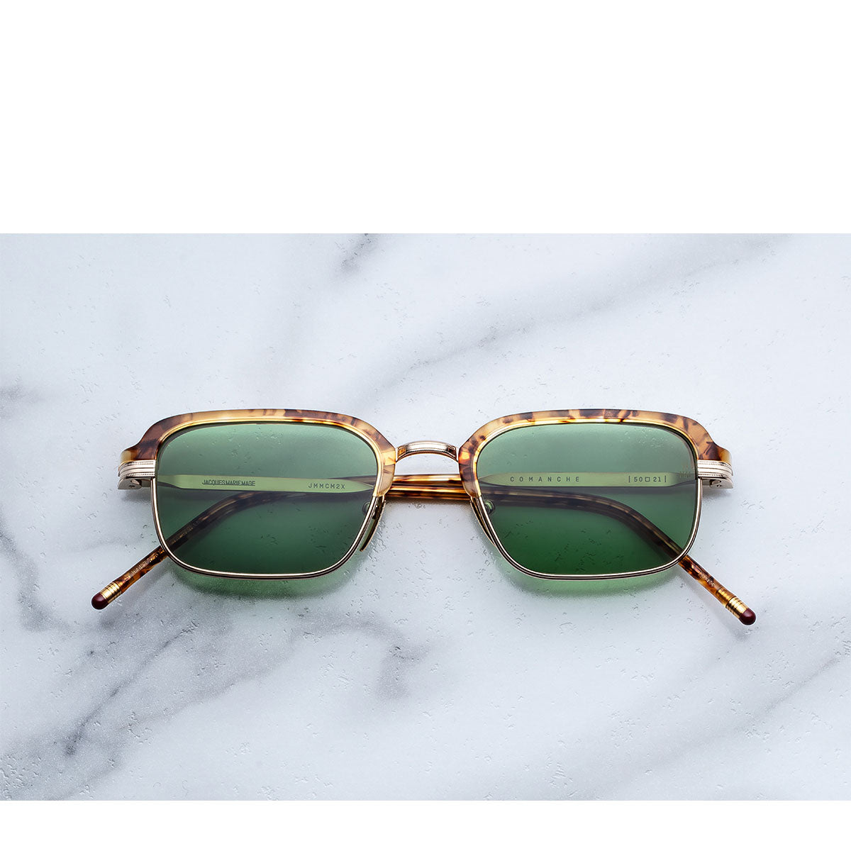 Jacque Marie Mage Occhiali da Sole Comanche Vintage Tort Oro Havana/Verde Unisex 50 21 145