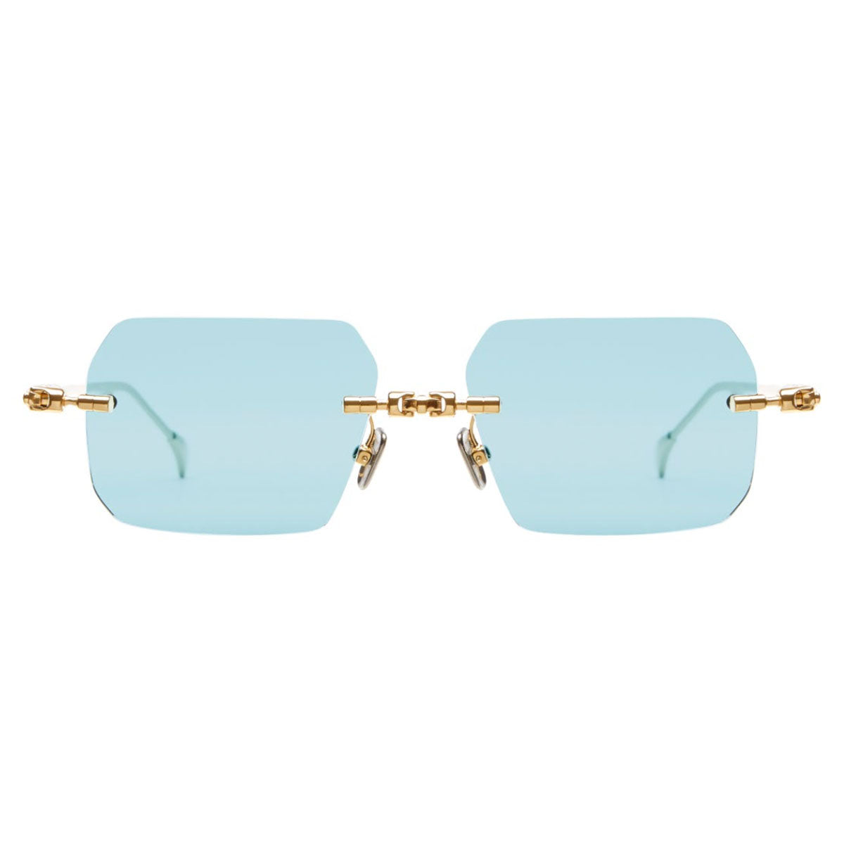 Kuboraum H68 GD Gold/Light Blue Unisex Sunglasses