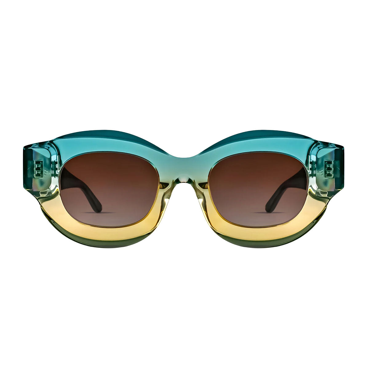 Thierry Lasry Occhiali da Sole Baddy 628 Verde Giallo/Marrone Unisex