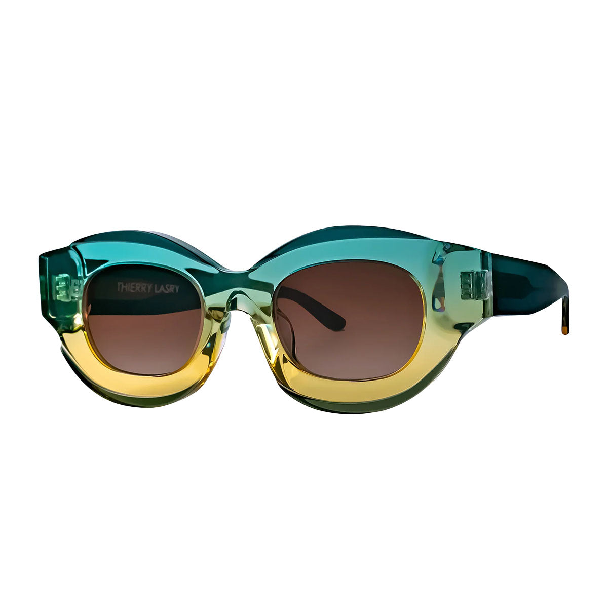 Thierry Lasry Occhiali da Sole Baddy 628 Verde Giallo/Marrone Unisex