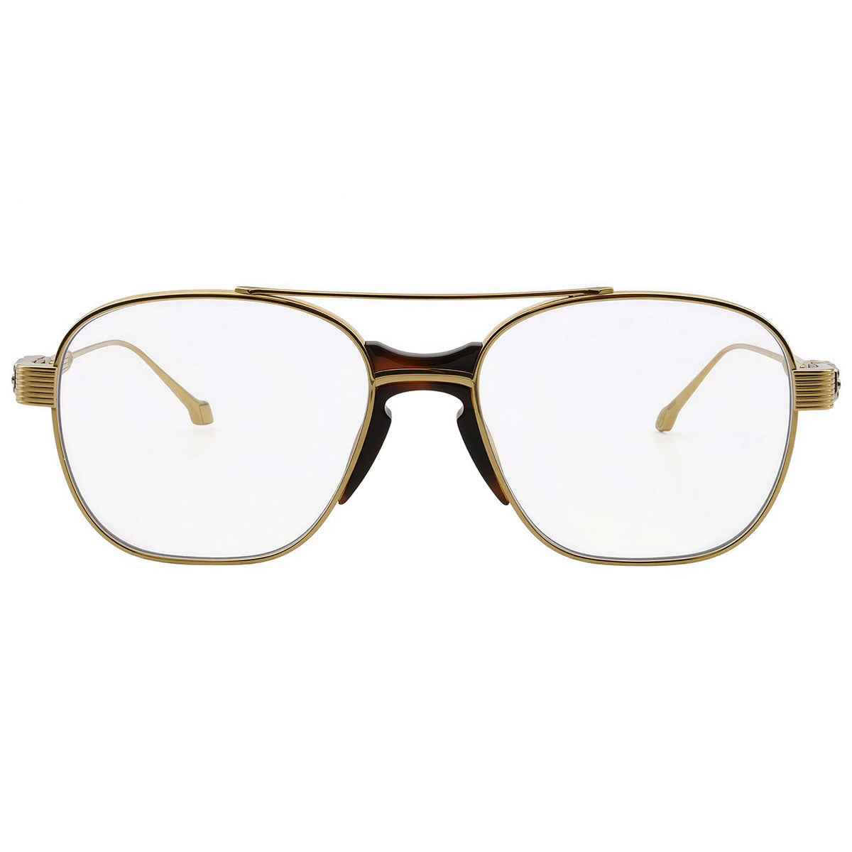 Daizo Occhiali da Vista Eki 18K Gold Plated Titanium Oro/Marrone
