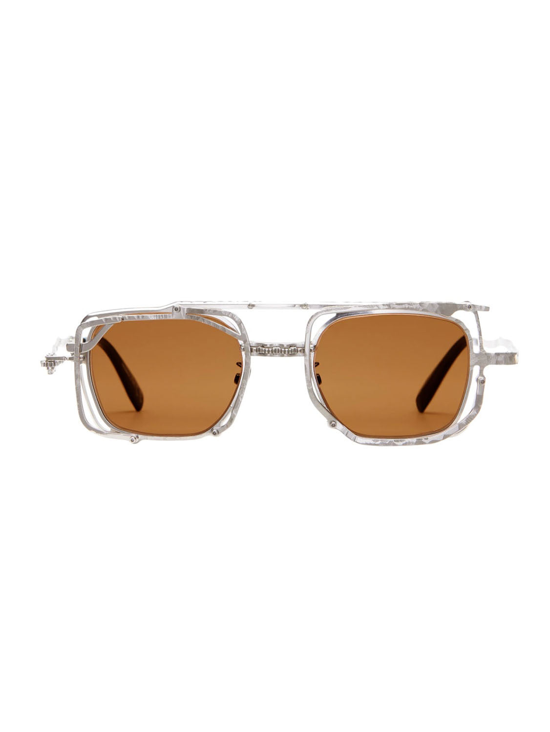 Kuboraum Occhiali da Sole Z51 GD Argento/Marrone Unisex 49 21 140