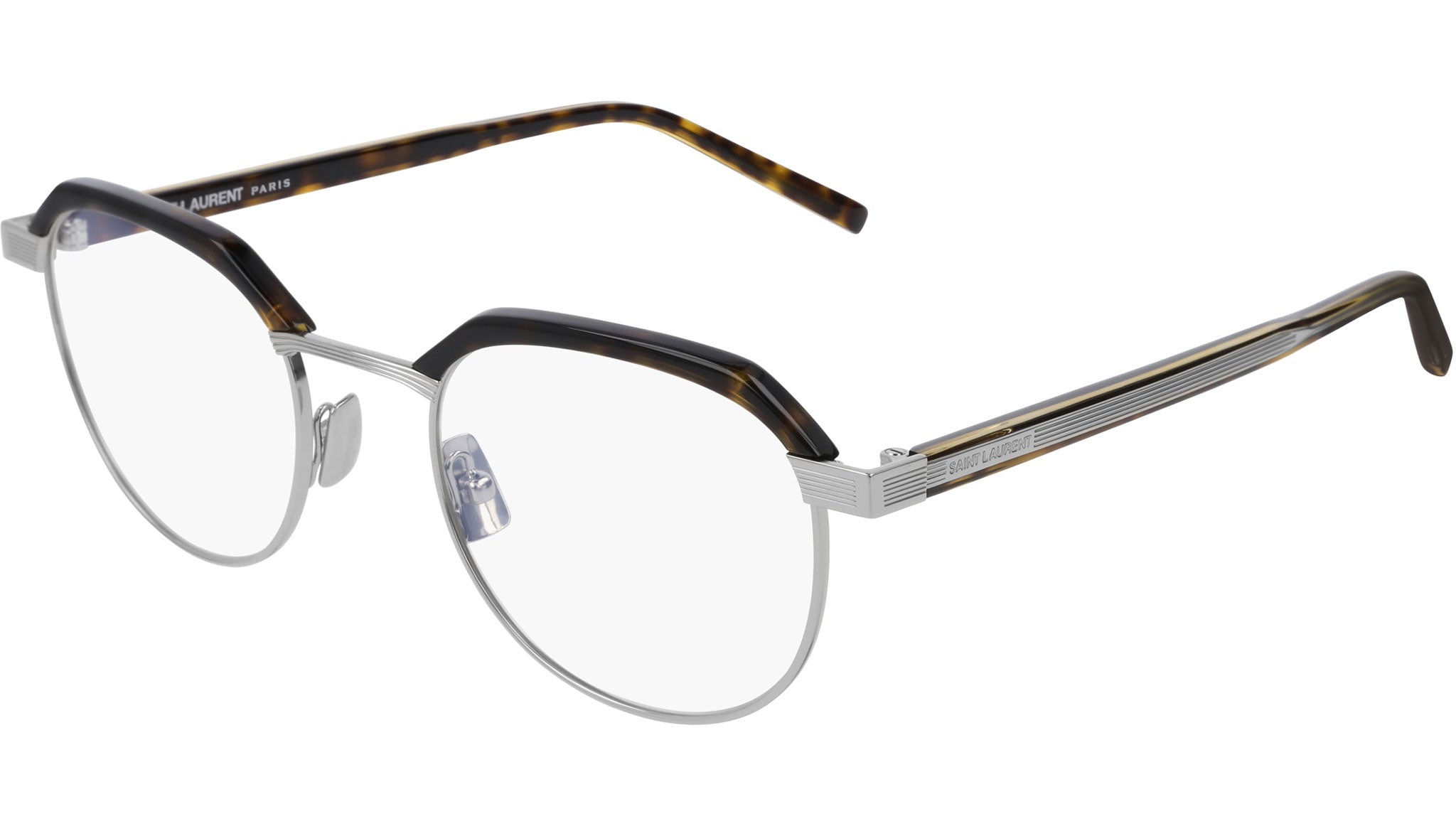 Occhiali da vista SAINT LAURENT SL124 Shiny dark havana silver