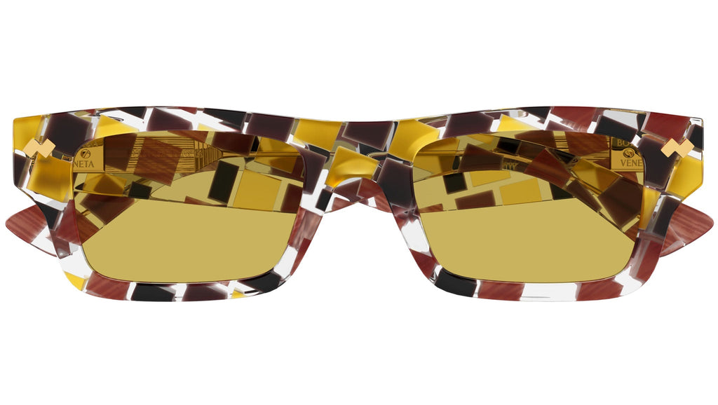 Occhiali da sole BOTTEGA VENETA BV1351S Shiny burgundy and ocher damier