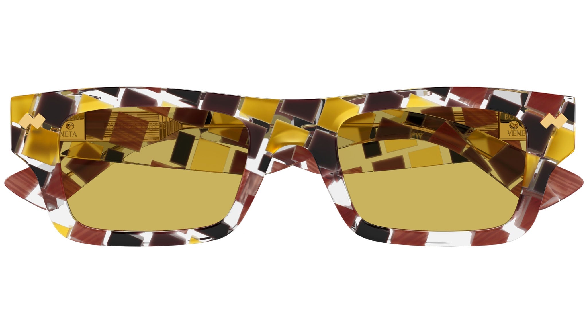 Occhiali da sole BOTTEGA VENETA BV1351S Shiny burgundy and ocher damier