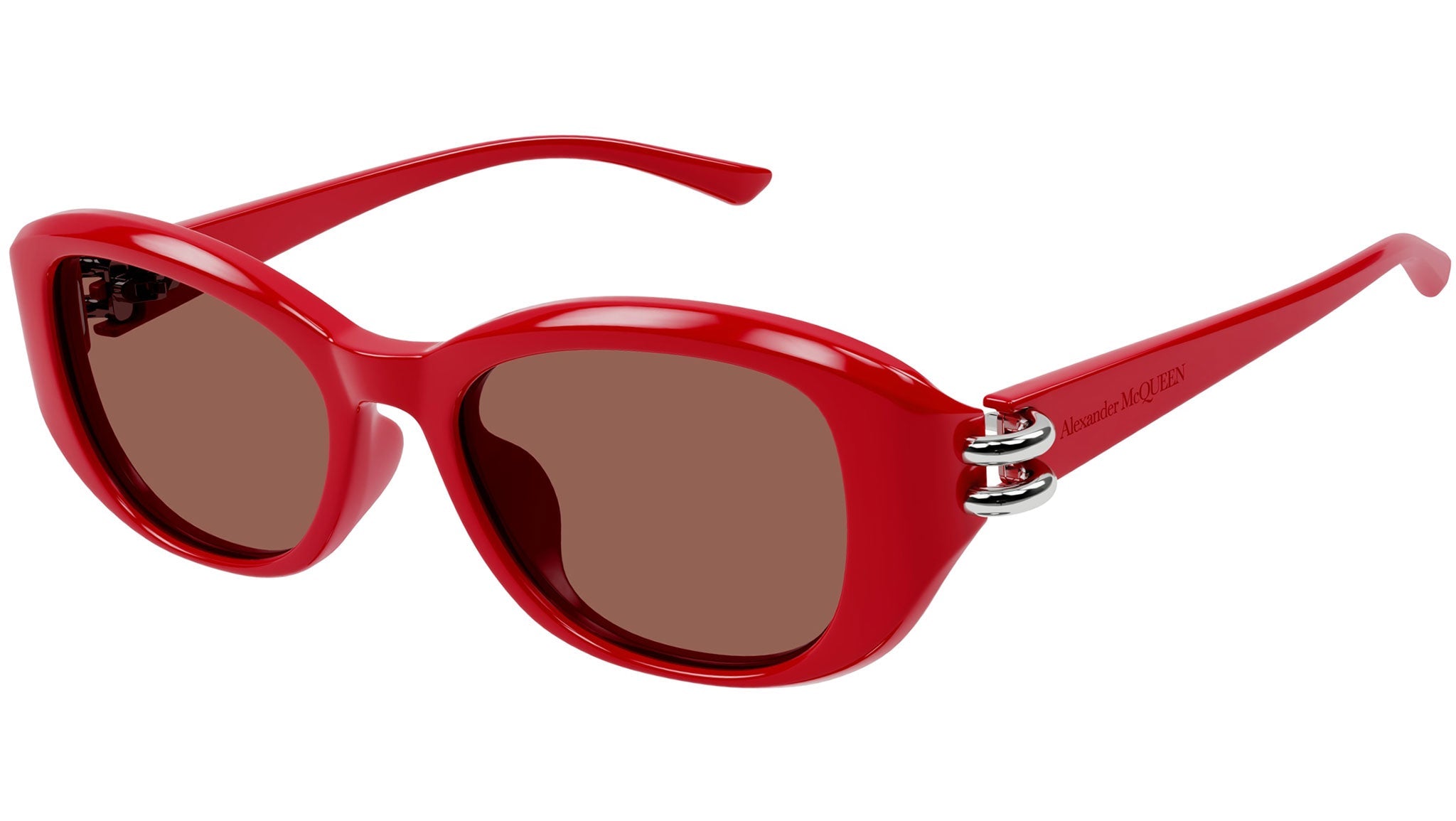 Occhiali da sole ALEXANDER MCQUEEN AM0470SA Shiny solid red