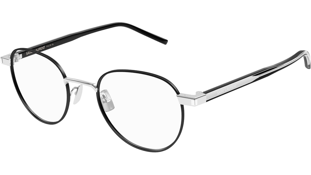 Occhiali da vista SAINT LAURENT SL781 Shiny silver semimatte solid varnished black
