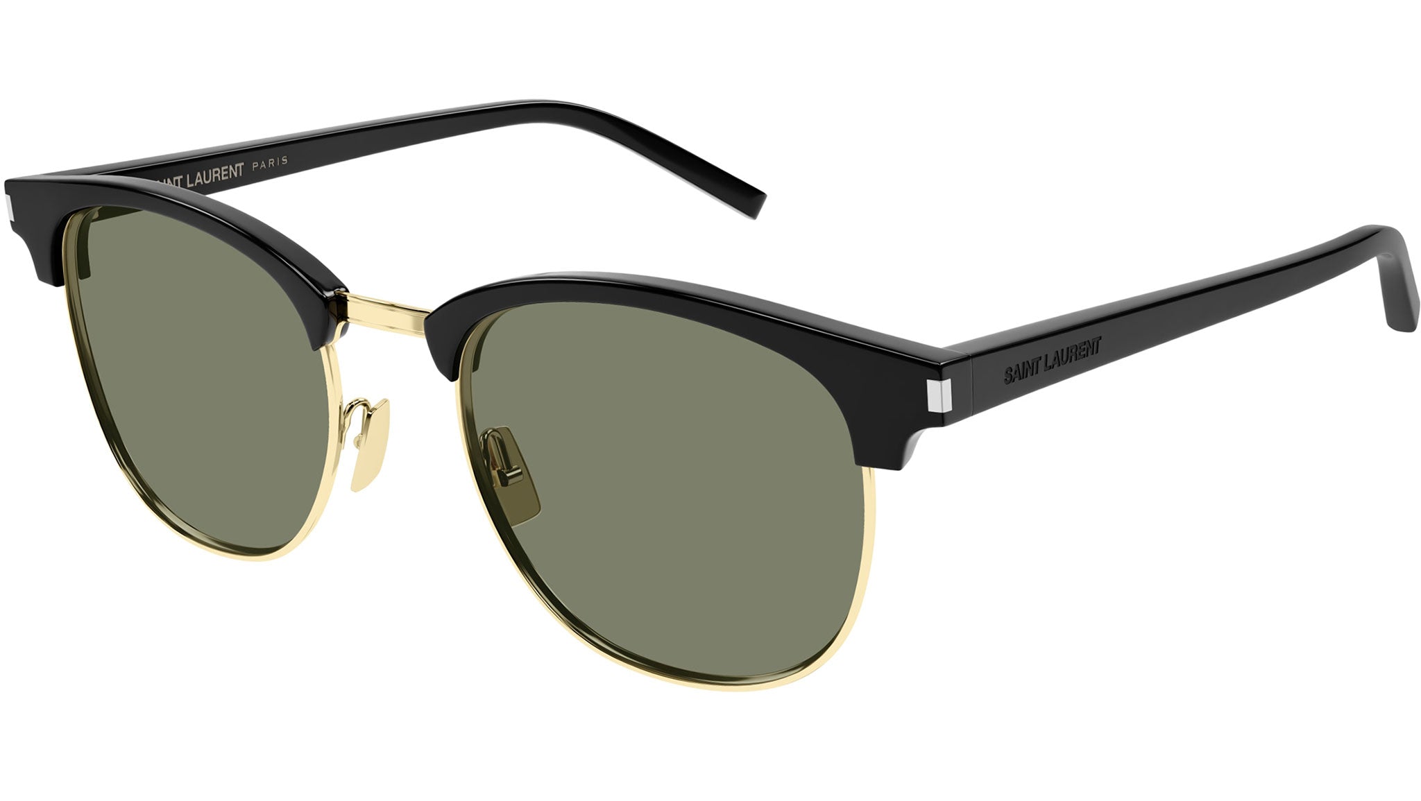 Occhiali da sole SAINT LAURENT SL108 Shiny solid black shiny light gold metal rims