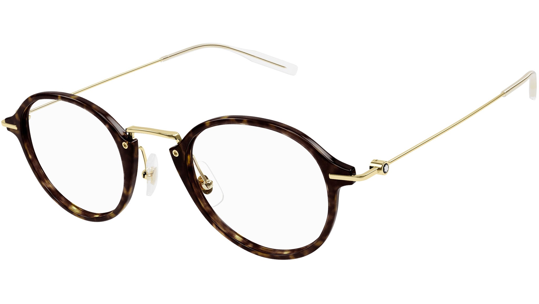 Occhiali da vista MONTBLANC MB0297O Shiny dark havana shiny light gold metal