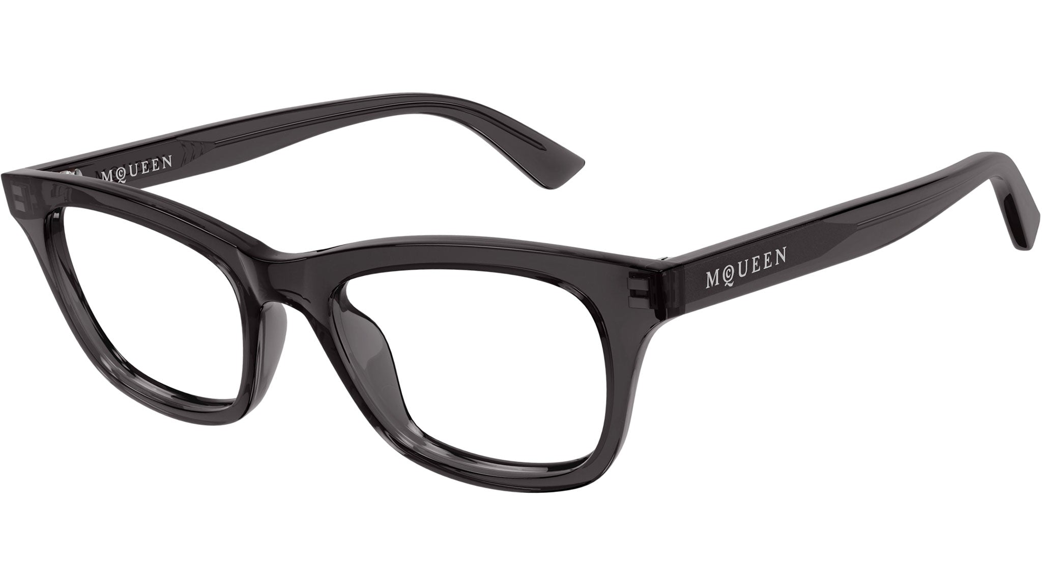 Occhiali da vista ALEXANDER MCQUEEN AM0515O Shiny transparent dark grey