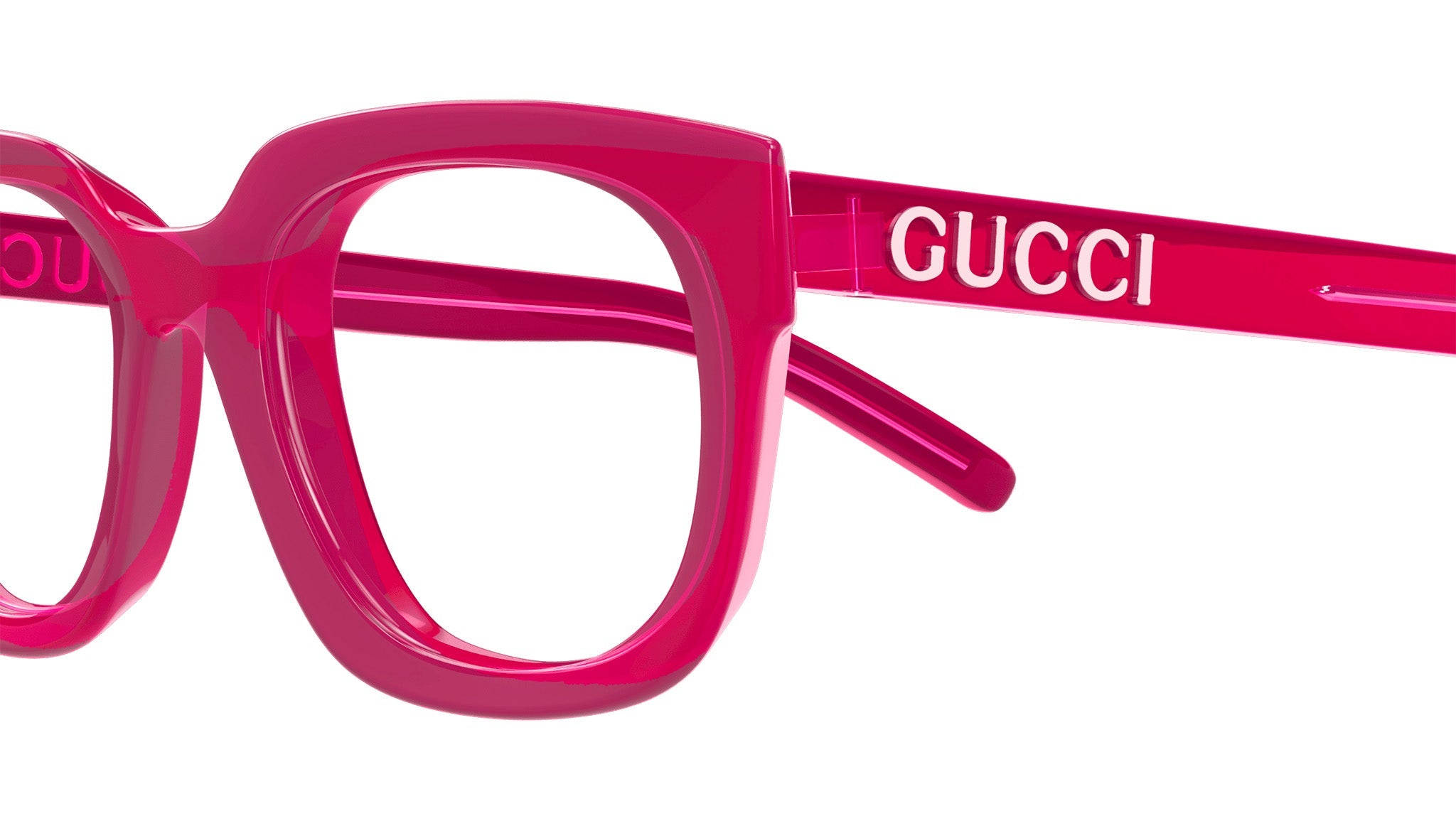 Occhiali da vista GUCCI GG1721O Front: shiny transparent dark cyclamen - front edge all over shiny transparent pink