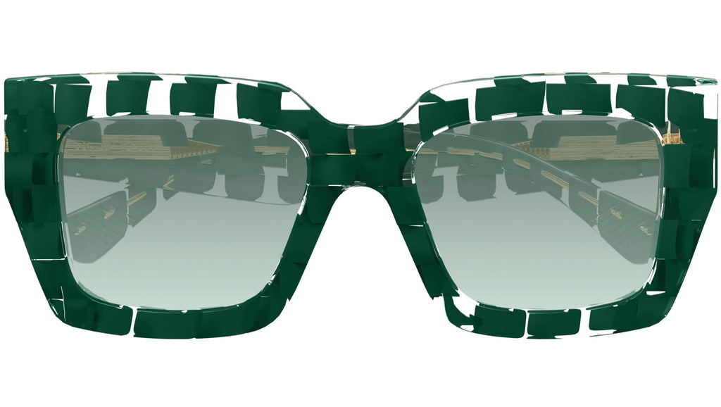 Occhiali da sole BOTTEGA VENETA BV1212S Solid dark green + crystal "intreccio" pattern