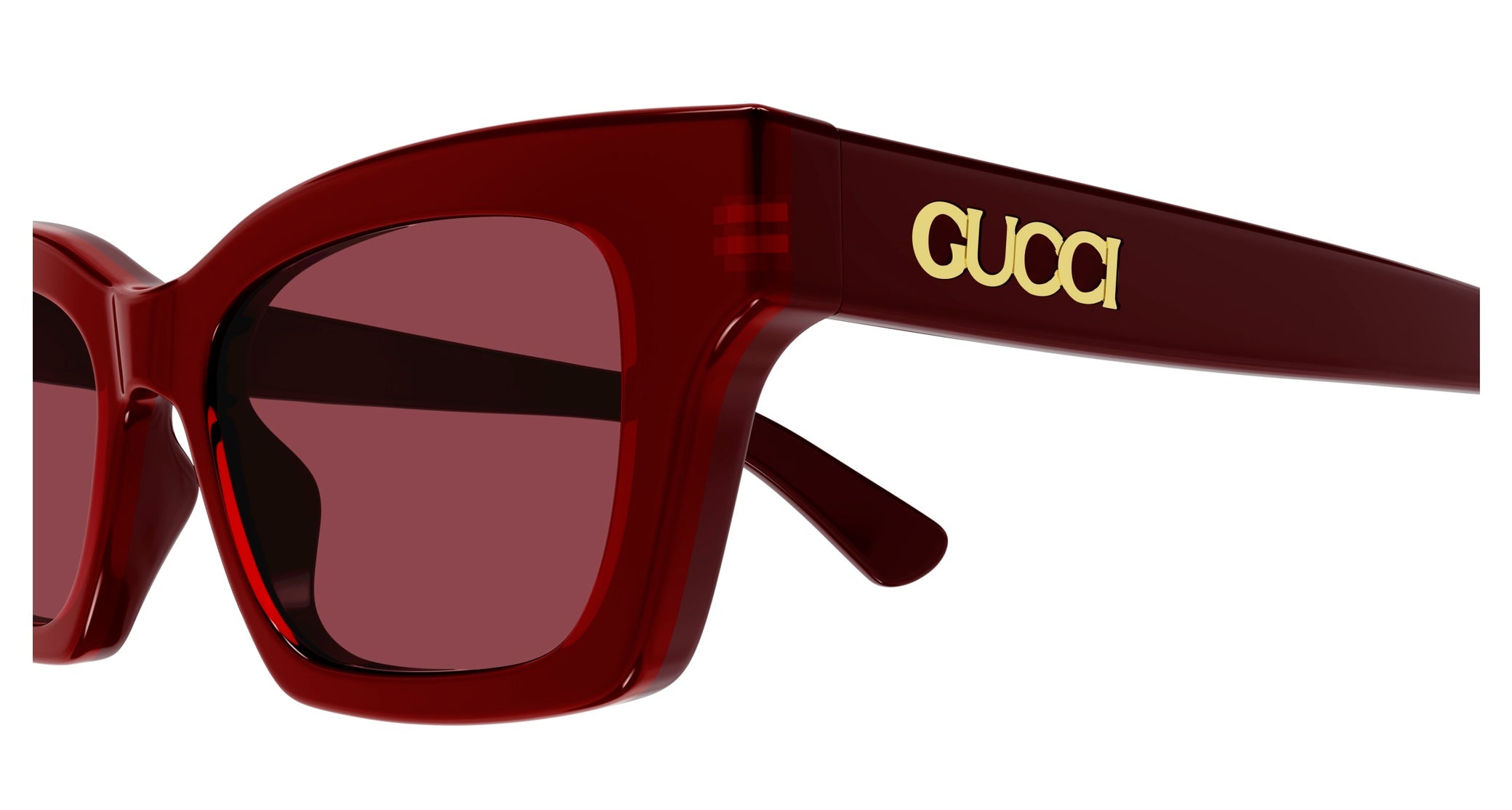 Occhiali da sole GUCCI GG1790S Shiny bilayer transparent red + solid burgundy