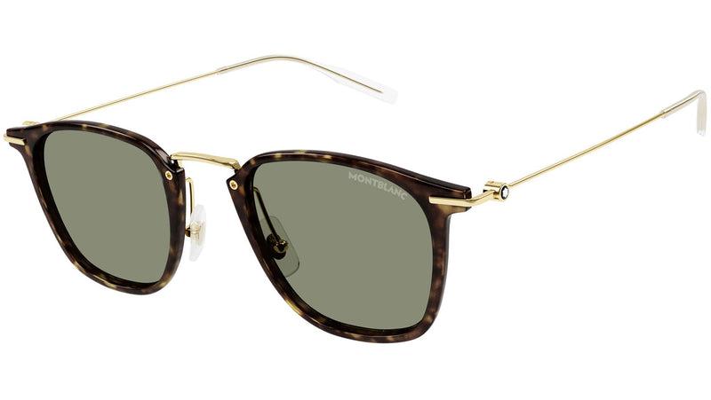 Occhiali da sole MONTBLANC MB0295S Shiny dark havana shiny light gold metal