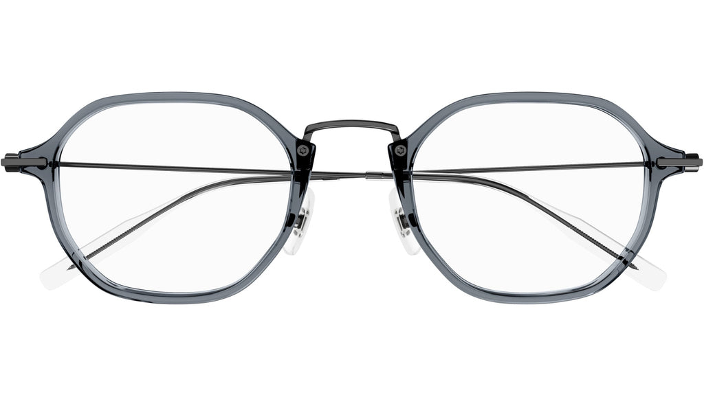 Occhiali da vista MONTBLANC MB0296O Shiny transparent grey shiny dark ruthenium metal