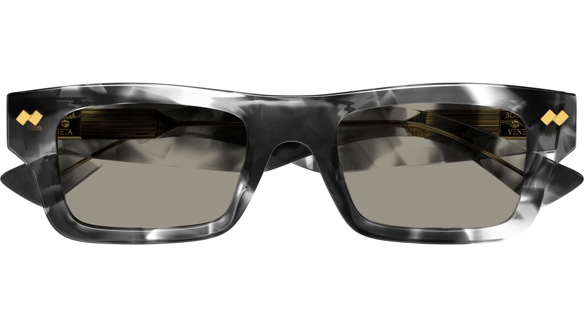 Occhiali da sole BOTTEGA VENETA BV1351S Shiny macro squared spotted black havana