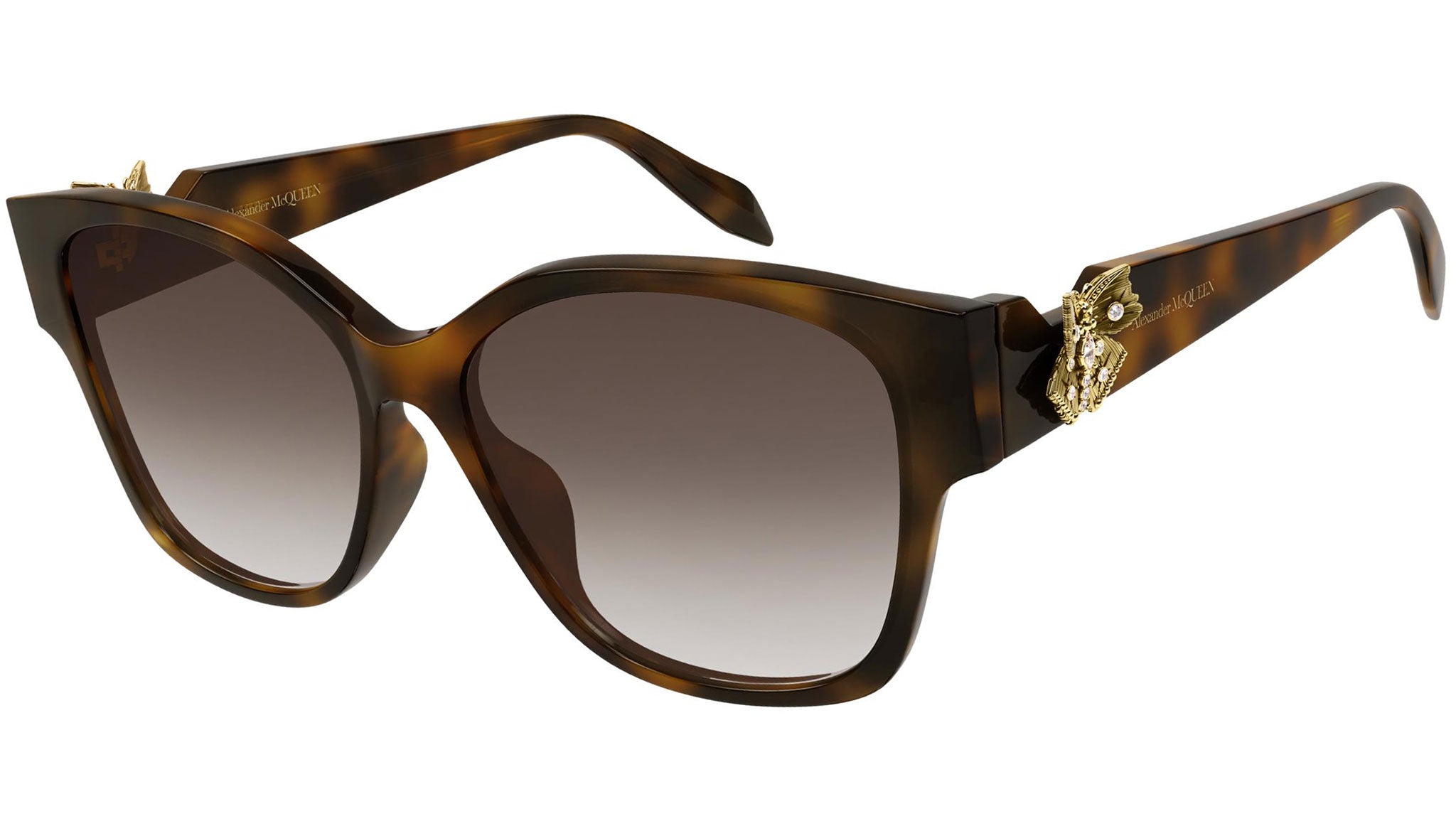 Occhiali da sole ALEXANDER MCQUEEN AM0370S Shiny medium havana