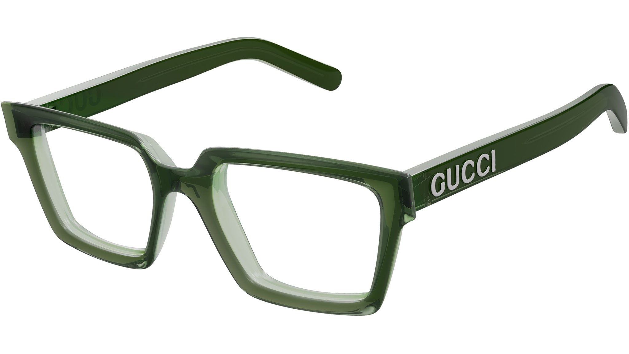 Occhiali da vista GUCCI GG1725O Shiny transparent dark green - shiny transparent cloudy grey