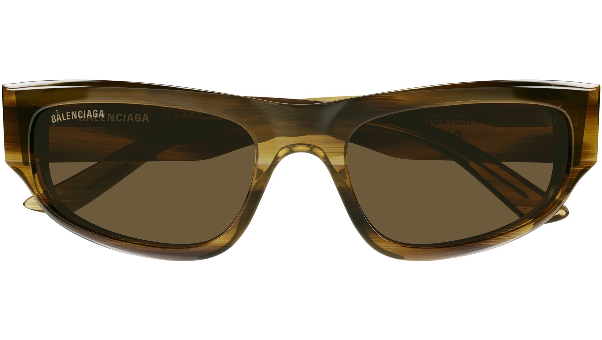 Occhiali da sole BALENCIAGA BB0388S Shiny striated brown havana