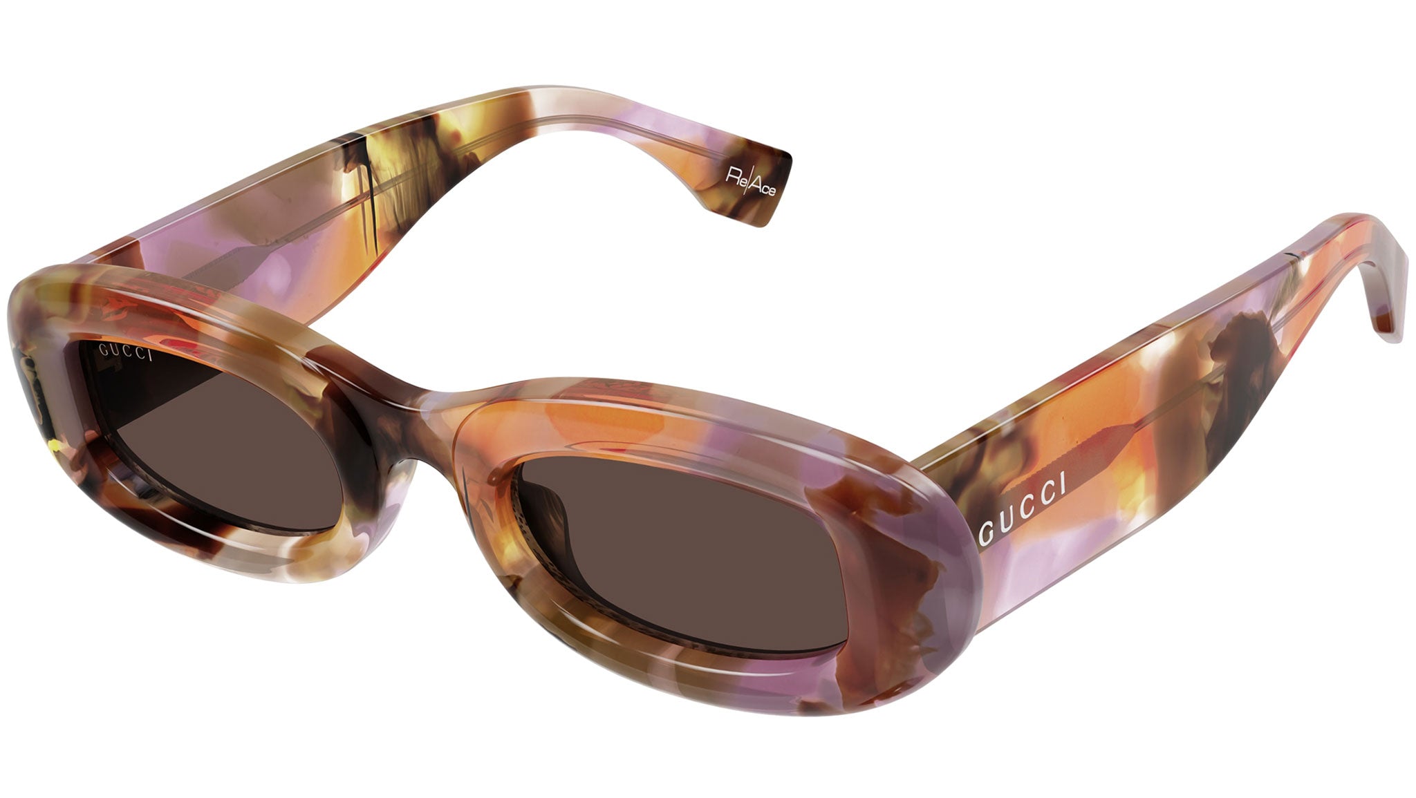 Occhiali da sole GUCCI GG1907S Macro spotted transparent mandarin