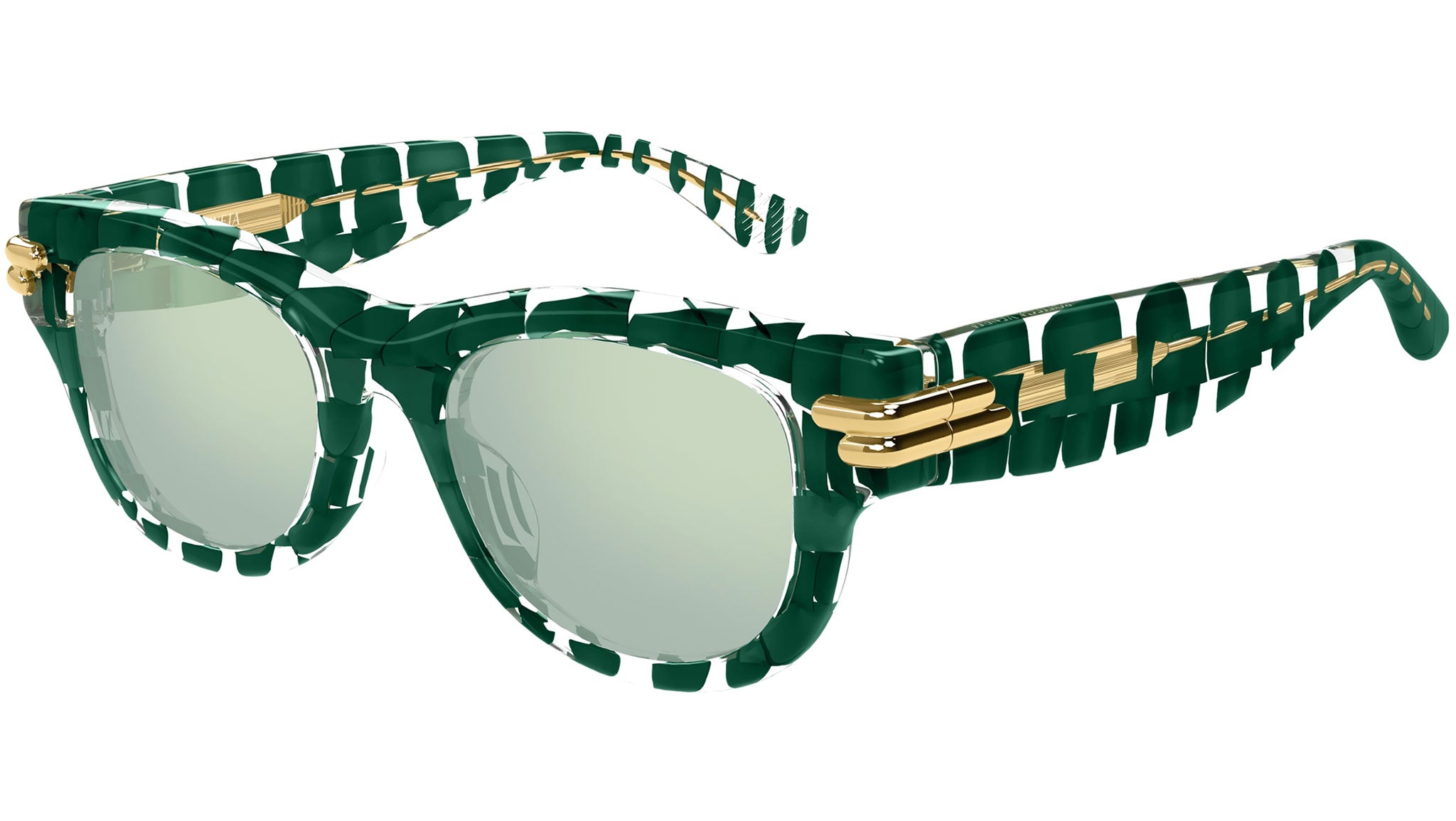 Occhiali da sole BOTTEGA VENETA BV1323SK Solid dark green + crystal "intreccio" pattern